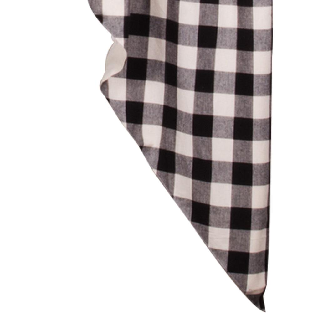 Black Buttermilk Buffalo Check Gathered Swag Lined C6510011 - The Fox Decor