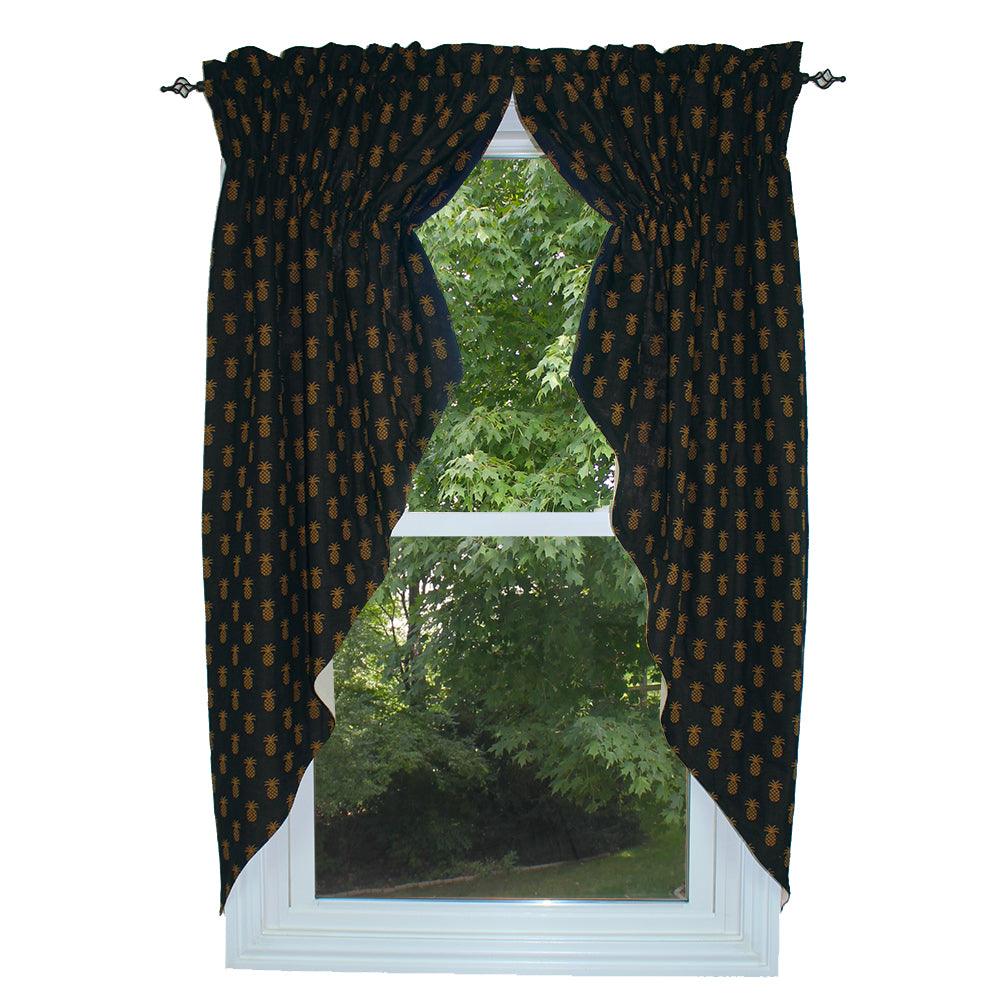 Pineapple Town - Black Gathered Swag C6660011 - The Fox Decor