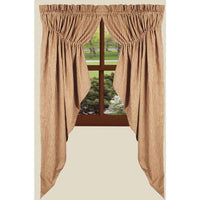 Barn Red Nutmeg York Ticking Gathered Swag Lined C6880017 - The Fox Decor