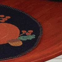 Pumpkin & Acorns Black Candle Mat Set Of Two CMAR0060 - The Fox Decor