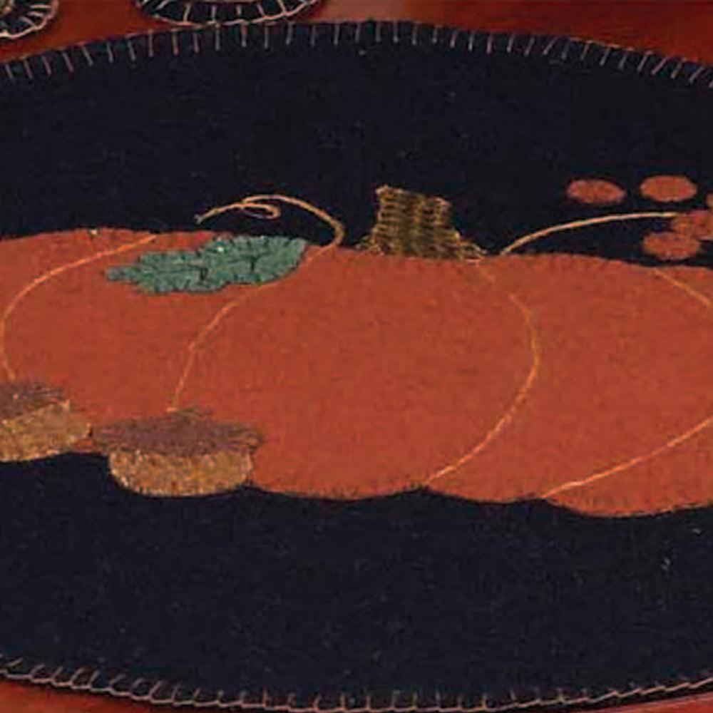 Pumpkin & Acorns Black Candle Mat Set Of Two CMAR0060 - The Fox Decor