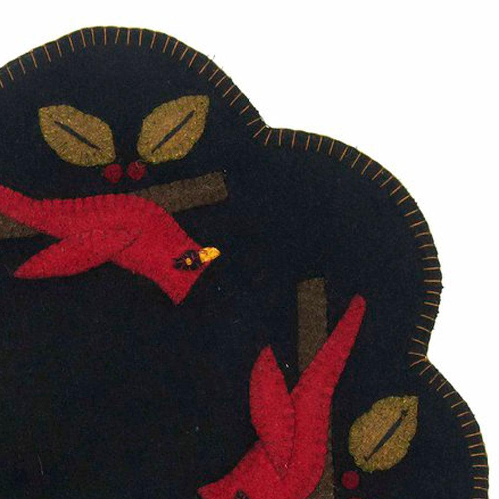 Cardinal Christmas Black Candle Mat Set Of Two CMAR0069 - The Fox Decor