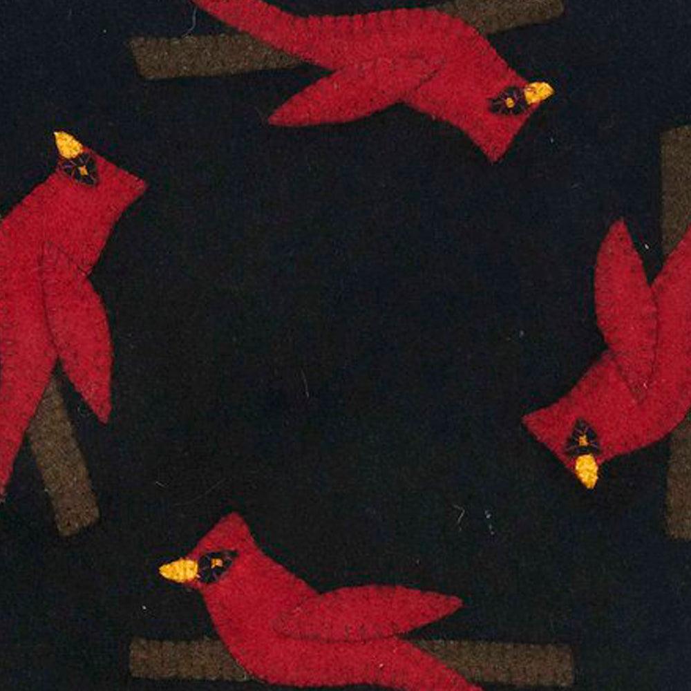 Cardinal Christmas Black Candle Mat Set Of Two CMAR0069 - The Fox Decor
