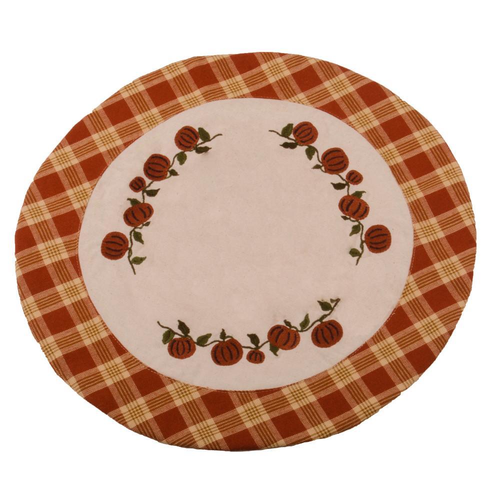 Little Pumpkin Vine Candle Mat Osenburg Burnt Orange Set Of Two CMGD0057 - The Fox Decor