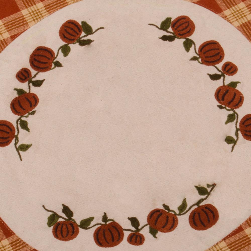 Little Pumpkin Vine Candle Mat Osenburg Burnt Orange Set Of Two CMGD0057 - The Fox Decor