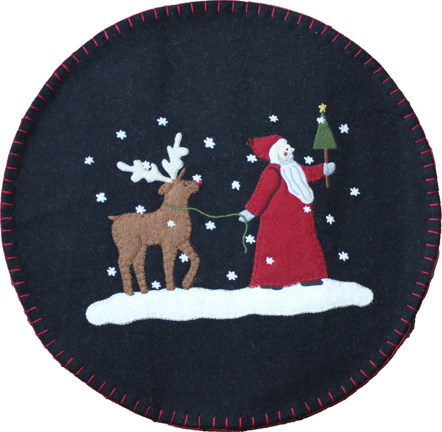 Christmas Friends Black Candle Mat  - Interiors by Elizabeth