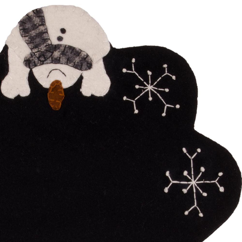 Snow Day Black Candlemat Set Of Two CMRE0225 - The Fox Decor