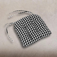 Black Nutmeg Heritage House Check Black Chair Pad CP100011 - The Fox Decor