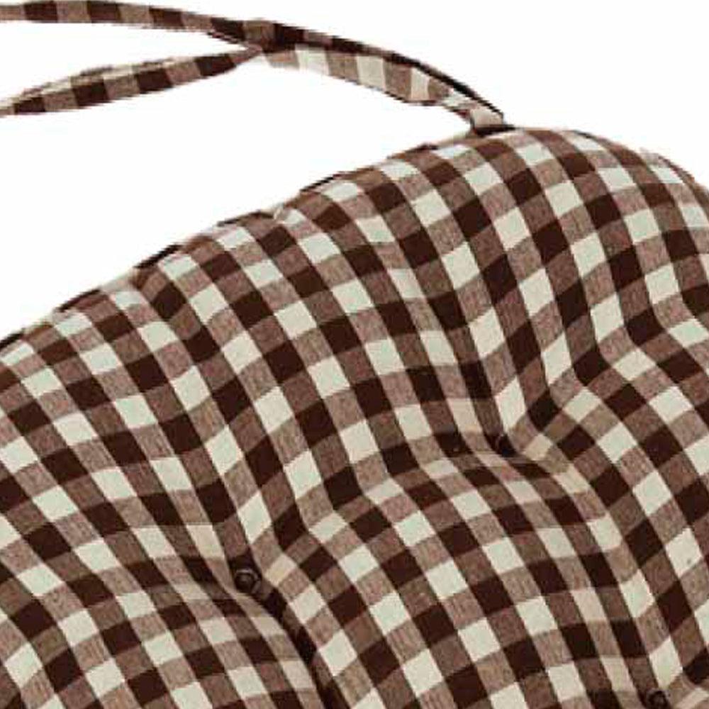 Black Nutmeg Heritage House Check Black Chair Pad CP100011 - The Fox Decor