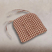 Thumbnail for Barn Red Nutmeg Heritage House Check Barn Red Chair Pad CP100017 - The Fox Decor