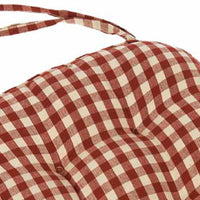 Thumbnail for Barn Red Nutmeg Heritage House Check Barn Red Chair Pad CP100017 - The Fox Decor