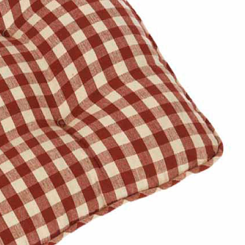 Barn Red Nutmeg Heritage House Check Barn Red Chair Pad CP100017 - The Fox Decor