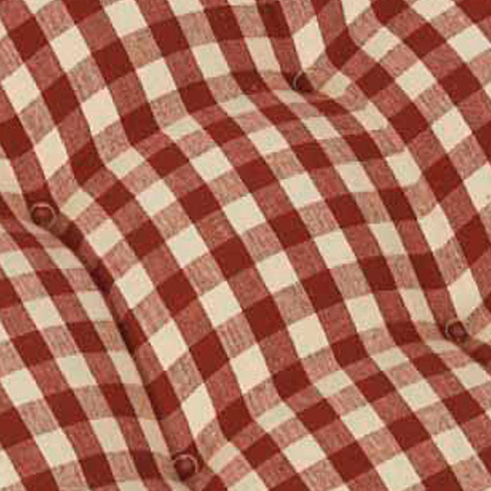 Barn Red Nutmeg Heritage House Check Barn Red Chair Pad CP100017 - The Fox Decor