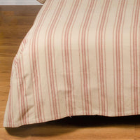 Oat Barn Red Grain Sack Stripe Bed Cover Queen CQ164017 - The Fox Decor