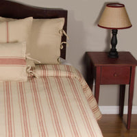 Oat Barn Red Grain Sack Stripe Bed Cover Queen CQ164017 - The Fox Decor