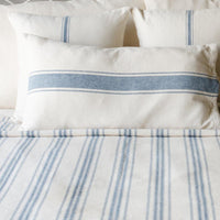 Thumbnail for Colonial Blue Cream Grain Sack Stripe Bed Cover Queen CQ165014 - The Fox Decor