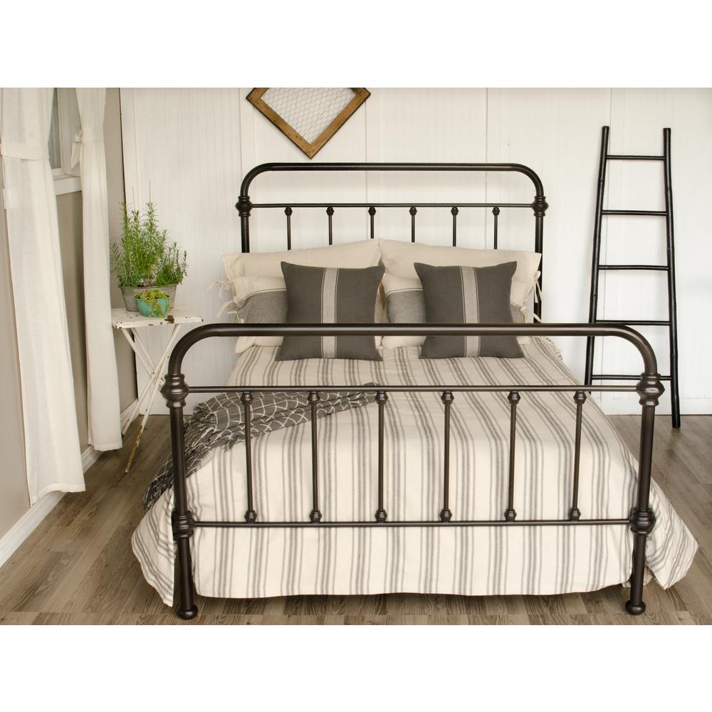 Grain Sack Stripe Cream Pewter Queen Bed Cover CQ165065 - The Fox Decor