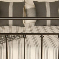 Grain Sack Stripe Cream Pewter Queen Bed Cover CQ165065 - The Fox Decor