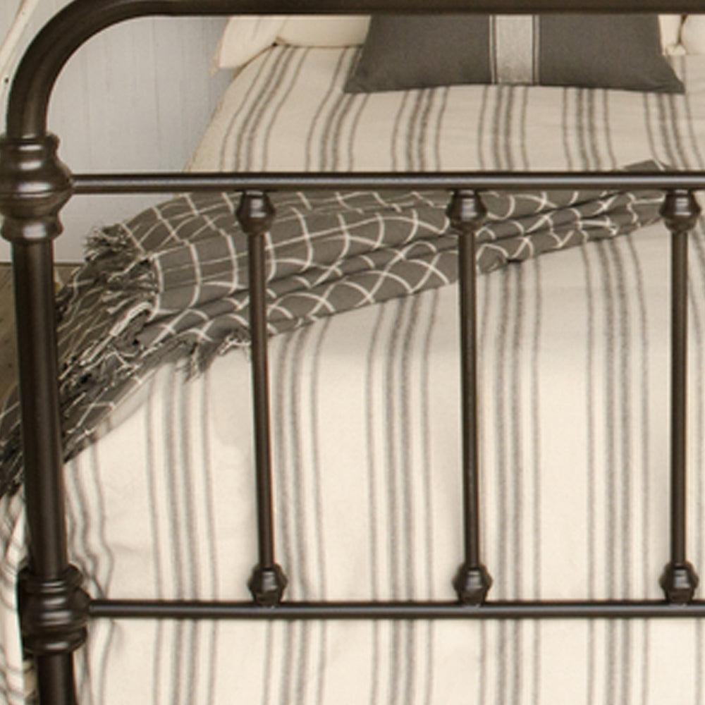 Grain Sack Stripe Cream Pewter Queen Bed Cover CQ165065 - The Fox Decor