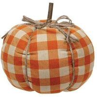 Large Orange Buffalo Check Pumpkin - The Fox Decor