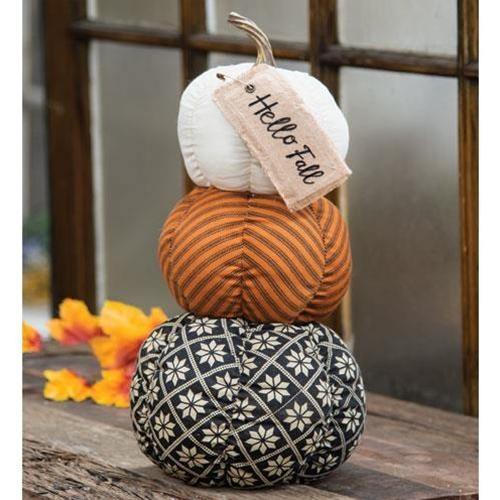 Hello Fall Pumpkin Stack - The Fox Decor