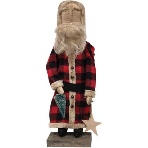 Buffalo Check Santa on Base - The Fox Decor