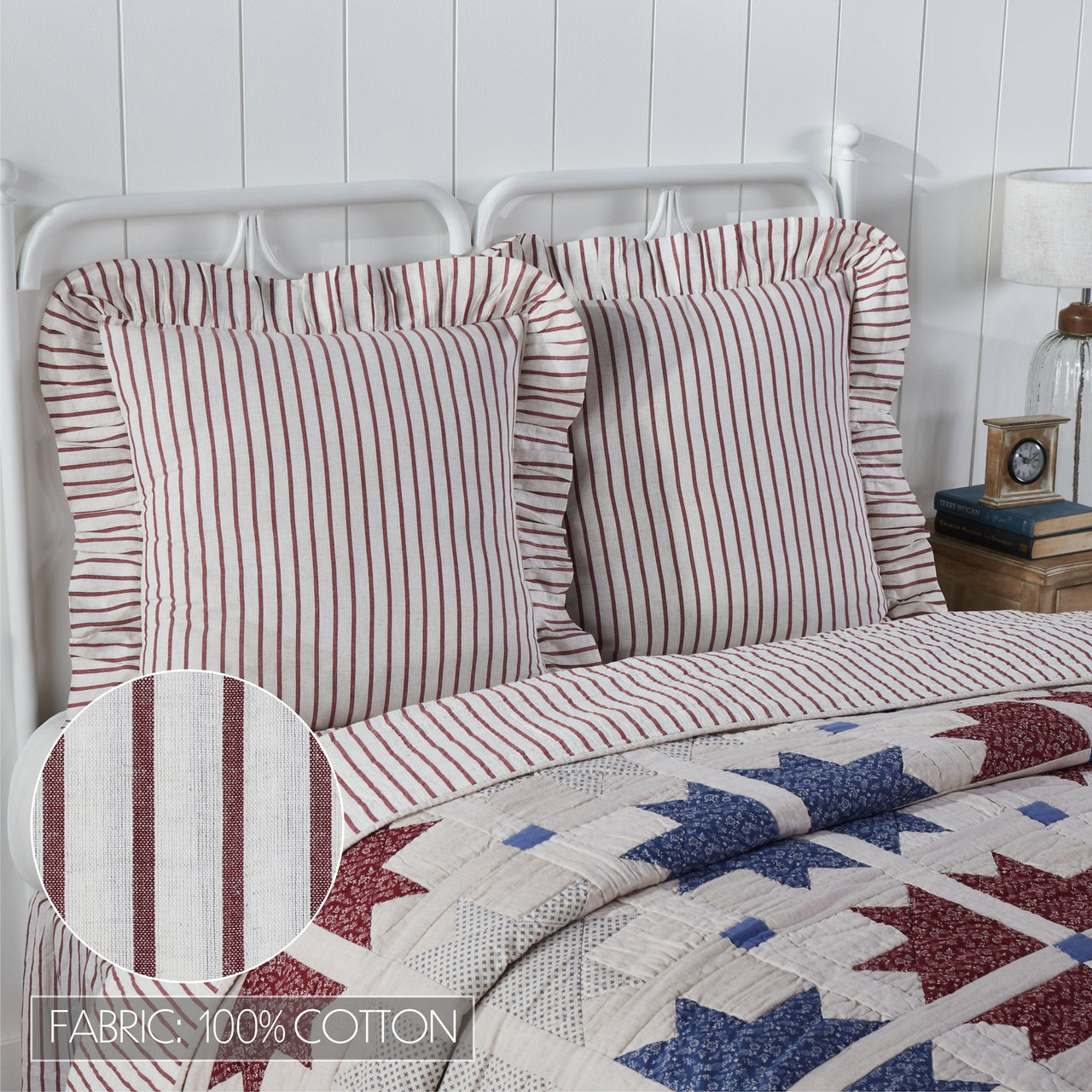 Celebration Fabric Euro Sham 26x26 VHC Brands - The Fox Decor