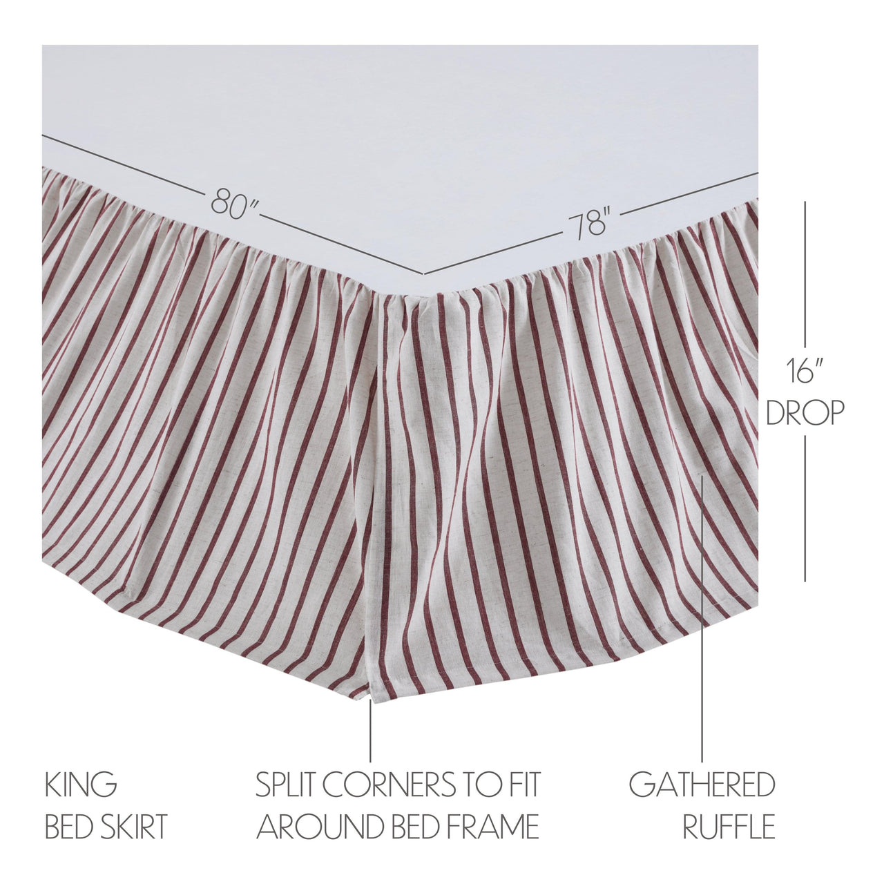 Celebration King Bed Skirt 78x80x16 VHC Brands - The Fox Decor