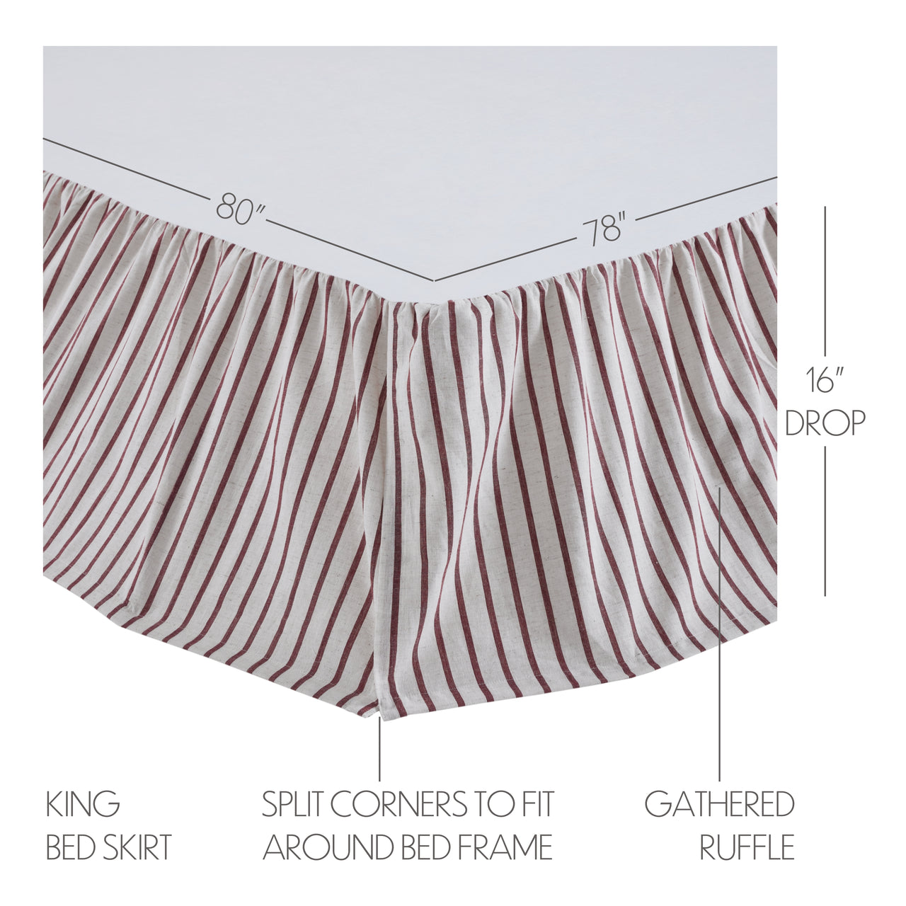 Celebration King Bed Skirt 78x80x16 VHC Brands