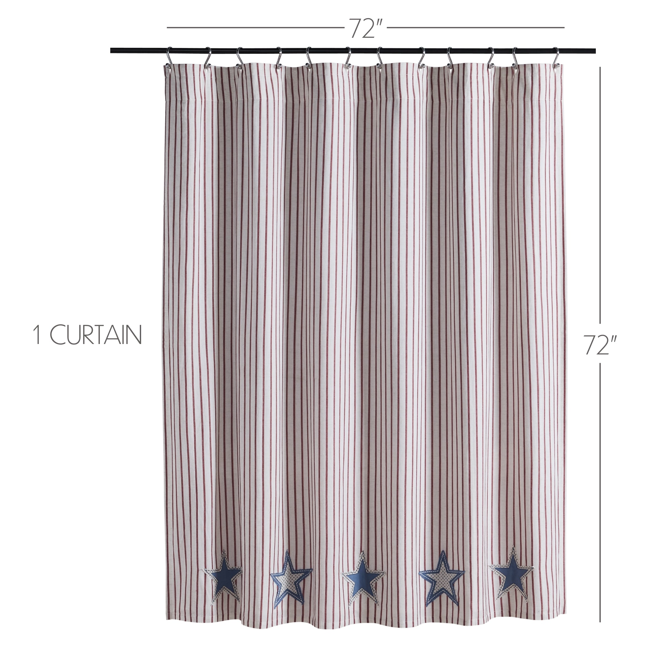 Celebration Applique Star Shower Curtain 72