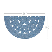 Celeste Blended Blue Indoor/Outdoor Half Circle Braided Rug 19.5