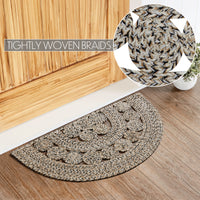 Thumbnail for Celeste Blended Pebble Indoor/Outdoor Half Circle Braided Rug 19.5