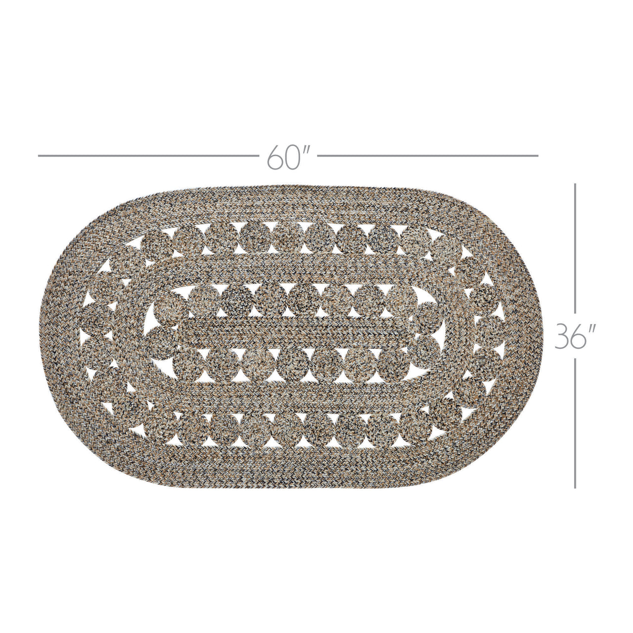 Celeste Blended Pebble Indoor/Outdoor Oval Braided Rug 36"'x60" (3'x5') VHC Brands