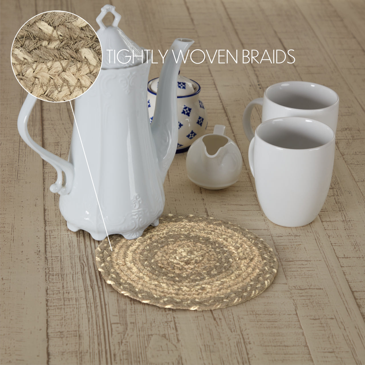 Cobblestone Jute Trivet 8" VHC Brands