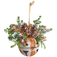 Thumbnail for 16” Holiday Christmas Jumbo Metal Bell Ornament With Artificial Holly, Berries And Pine