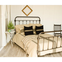 Thumbnail for Grain Sack Stripe Oat Black Queen Duvet Cover DQ164011 - The Fox Decor