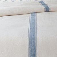 Thumbnail for Colonial Blue Cream Grain Sack Solid Duvet Cover (Tie Closure) DQ165014 - The Fox Decor