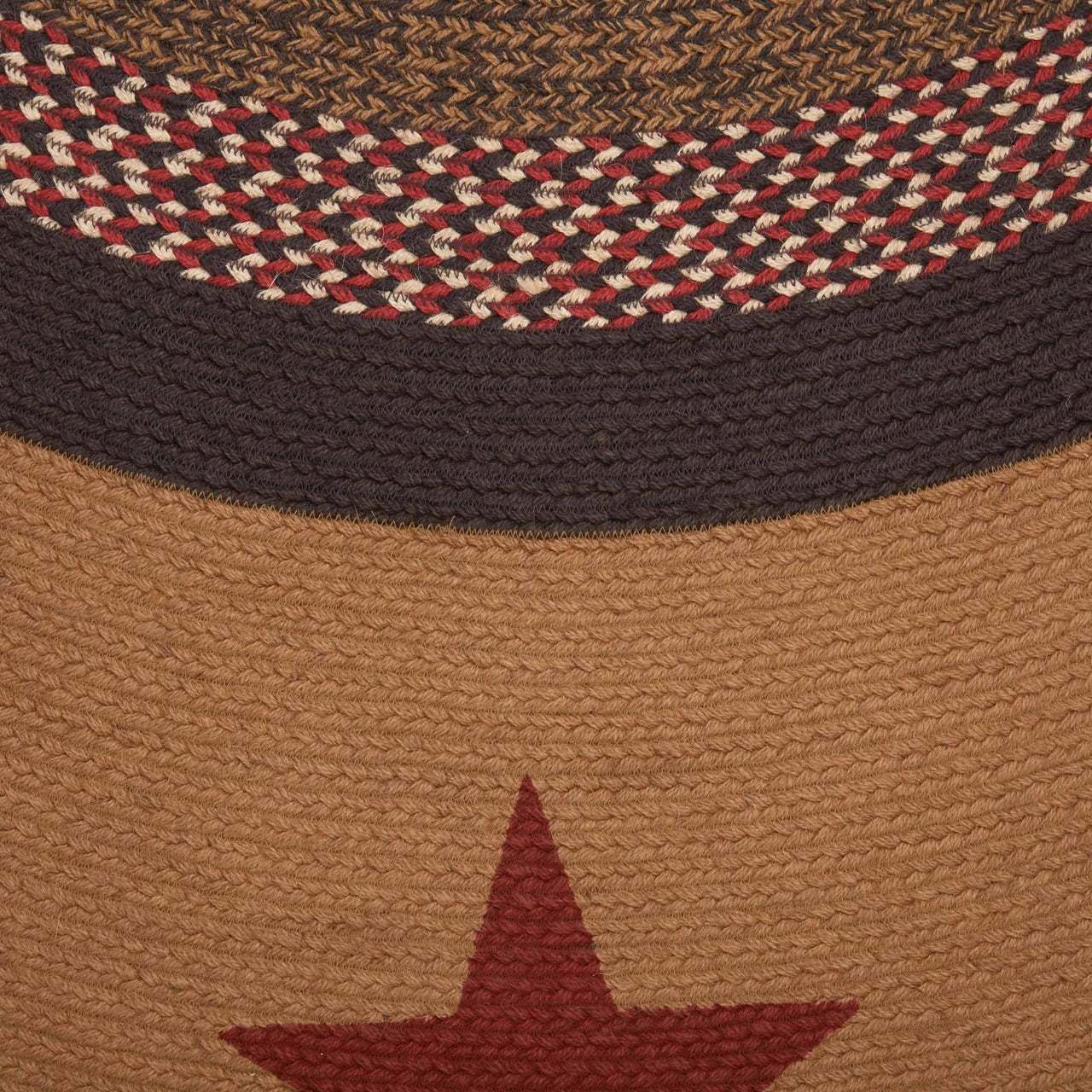 Landon Jute Braided Rug Half Circle Stencil Stars 16.5"x33" with Rug Pad VHC Brands - The Fox Decor