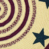 Thumbnail for Potomac Jute Braided Rug Round 3ft Stencil Stars with Rug Pad VHC Brands - The Fox Decor