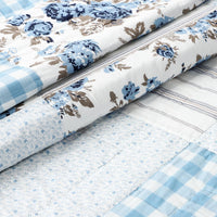 Thumbnail for Annie Blue Floral Patch King Quilt 105Wx95L VHC Brands