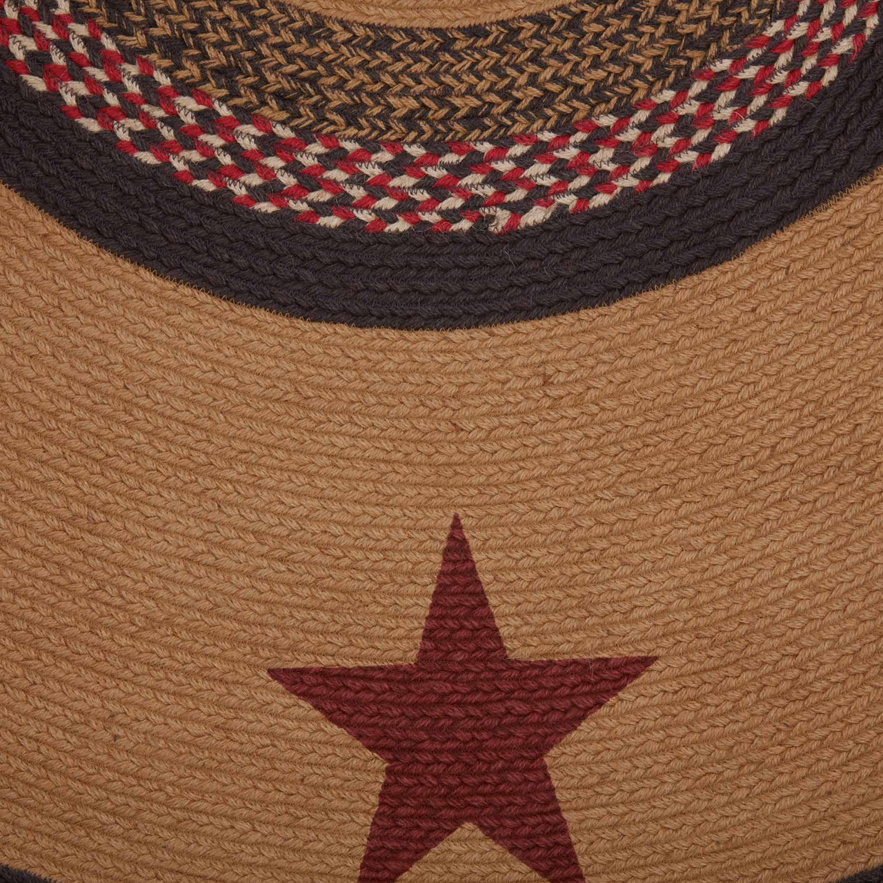 Landon Jute Braided Rug Oval Stencil Stars 27"x48" with Rug Pad VHC Brands - The Fox Decor