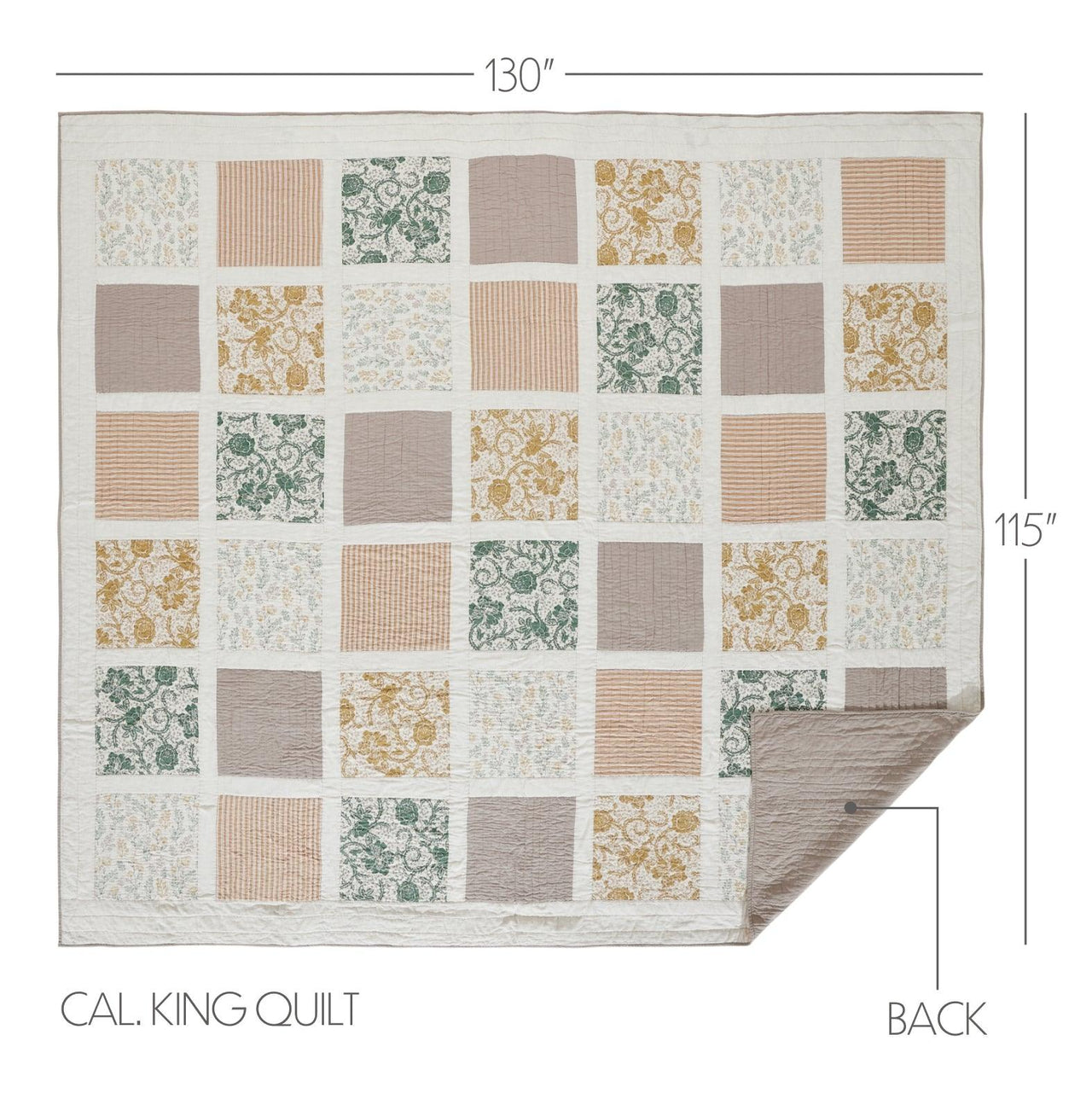 Dorset California King Quilt 130Wx115L VHC Brands