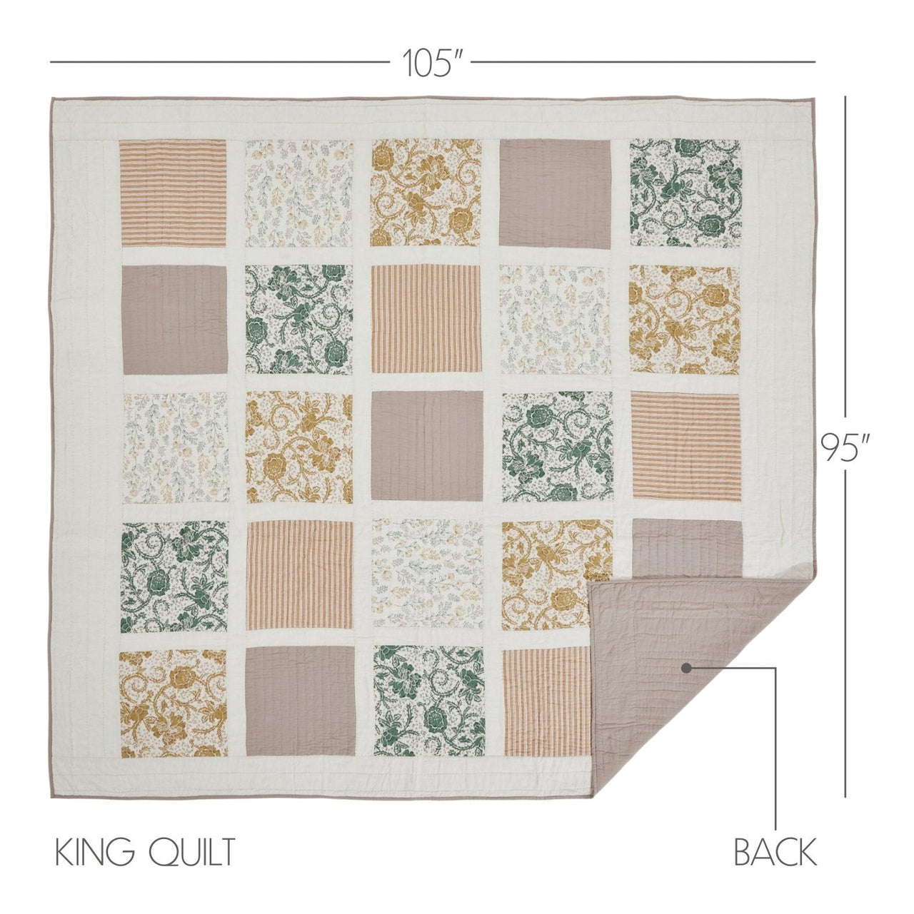 Dorset King Quilt 105Wx95L VHC Brands