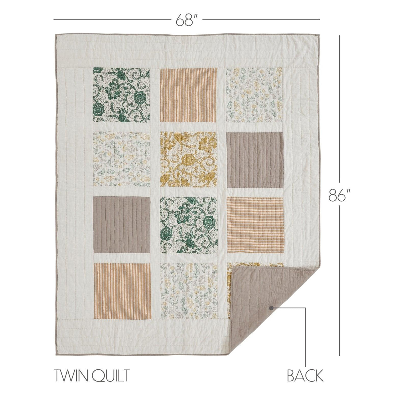 Dorset Twin Quilt 68Wx86L VHC Brands - The Fox Decor