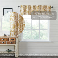 Thumbnail for Dorset Gold Floral Valance Curtain 16x60 VHC Brands