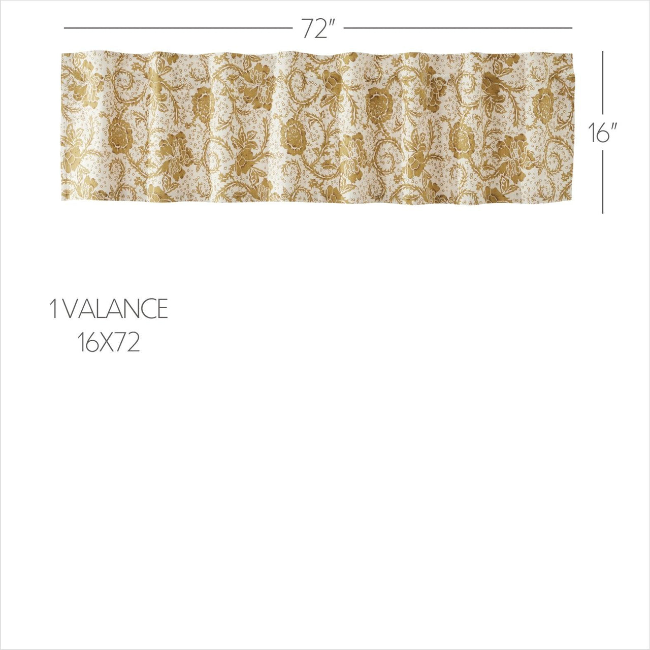 Dorset Gold Floral Valance Curtain 16x72 VHC Brands