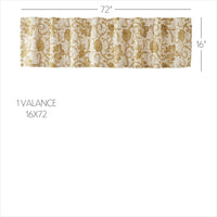 Thumbnail for Dorset Gold Floral Valance Curtain 16x72 VHC Brands