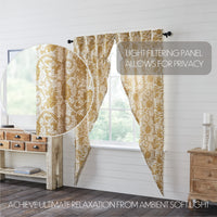 Thumbnail for Dorset Gold Floral Prairie Long Panel Curtain Set of 2 84x36x18 VHC Brands