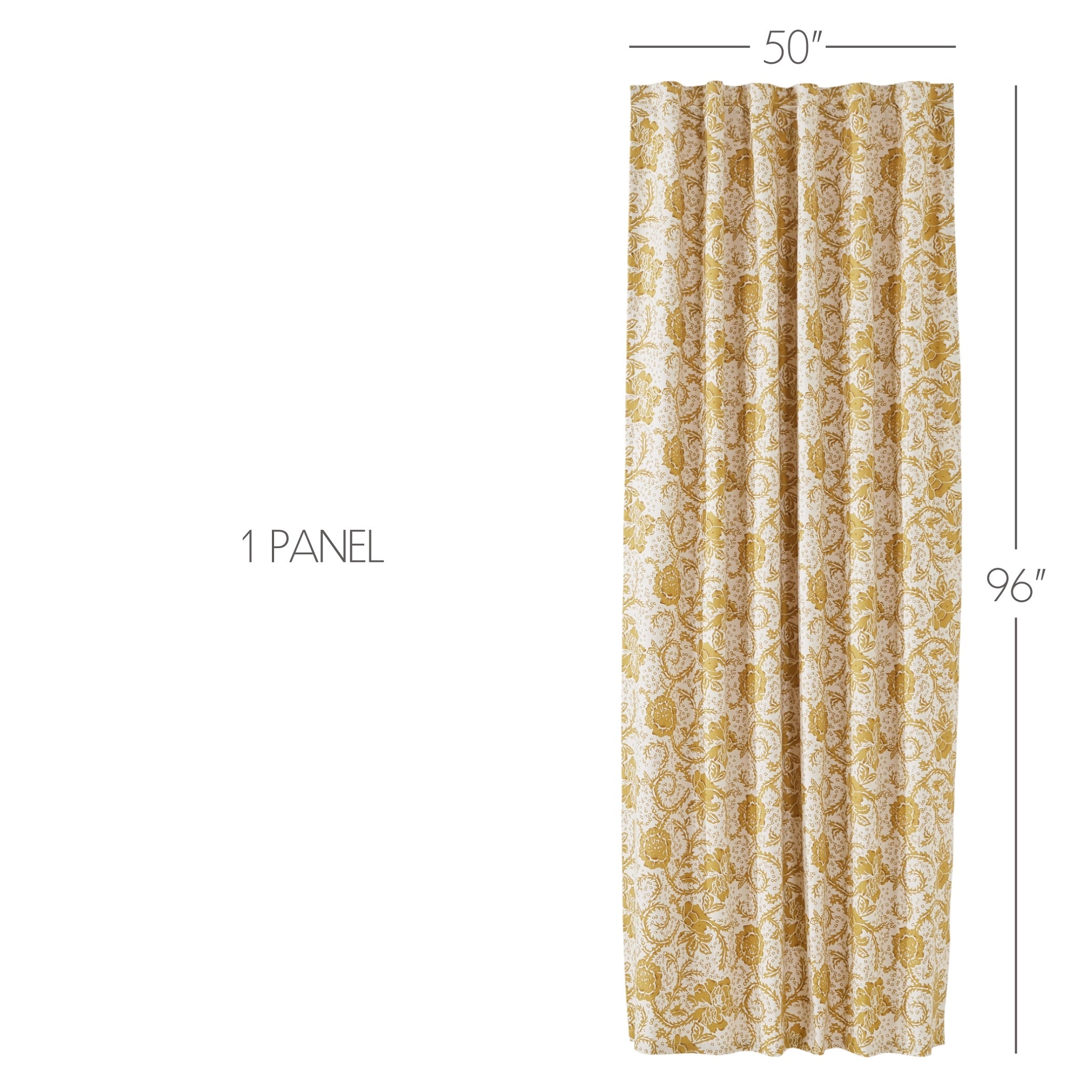 Dorset Gold Floral Panel Curtain 96
