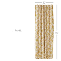 Dorset Gold Floral Panel Curtain 96